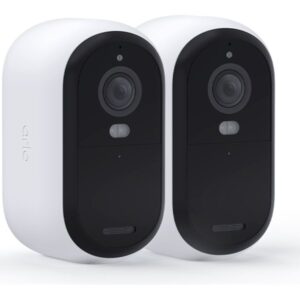 Arlo Essential Ulko-valvontakamera, 2-pack, IP-turvakamera, Sisätila ja ulkotila, Langaton, Katto/Seinä/Tanko, Valkoinen, Luoti (muoto)